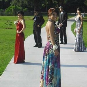 Multi colored Prom dress.